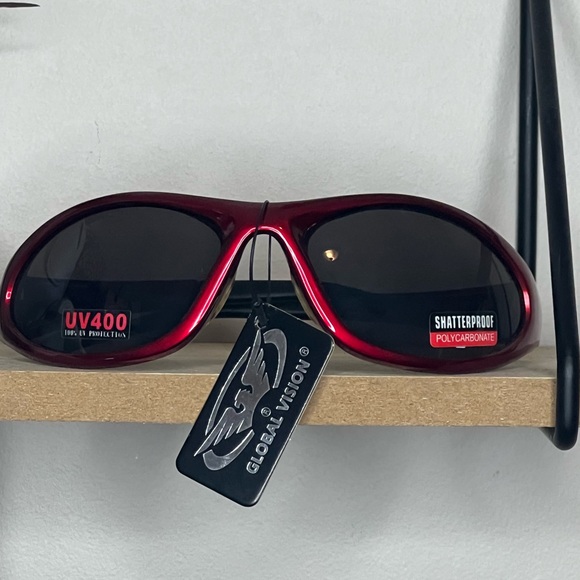Global Vision Red Shatterproof Sunglasses - Picture 1 of 4